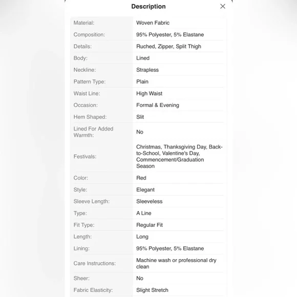 NWOT Strapless Ruby Red Sequin Gown - Picture 8 of 8